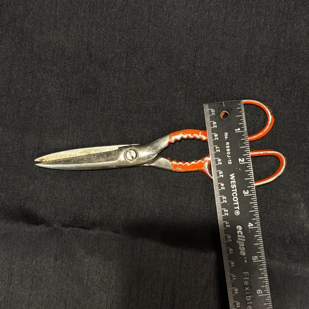 Vintage 40's Wiss KS USA Kitchen Shears Jar Opener Scissors 8 Inch Heavy Duty